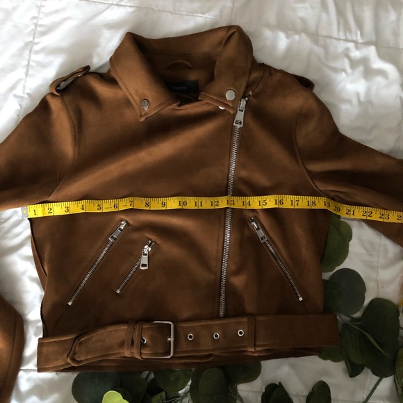 F21 Brown Faux Suede Jacket - Picture 6 of 7
